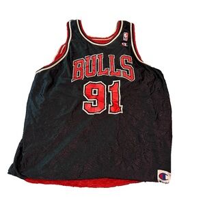 Vintage Reversible Dennis Rodman Champion Jersey Chicago Bulls 90's Size 52 XXL
